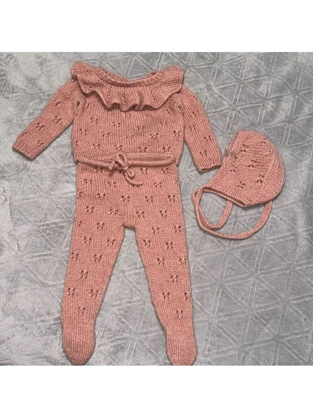 Knitted merino 3-piece set